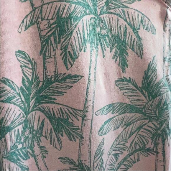 Fresh Produce Pink Green Palm V Neck Tee T-Shirt Large - Picture 3 of 4